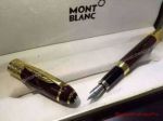 Fake Montblanc Writers Edition Daniel Defoe Fountain Pen Red & Gold Clip